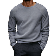 Men's Solid Color Crew Neck Knitted Pullover Sweater MTA1590K2X