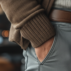 Men's Winter Simple Cotton Yarn Knitted Button Cardigan MTA2688K6P