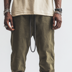 Men's Retro Washed Elastic Waist Cotton Jogger Pants MTA2605K4X