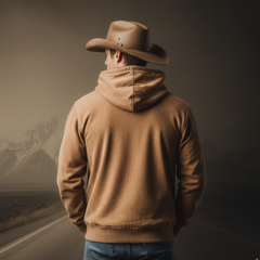 Men's Classic Retro Western Style Fleece Lined Faux Suede Hoodie MTA1768K2K