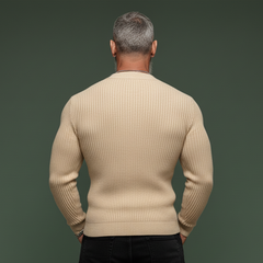 Men's Casual Button-decorated V-neck Slim-fit Pullover Sweater MTA1148K0K