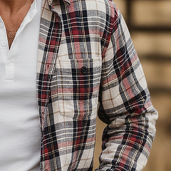 Men's Retro Plaid Pure Cotton Thin Shirt MTA1181K4P