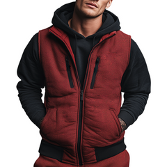 Men's Retro Casual Quilted Zipper Vest  MTA2419K7TO