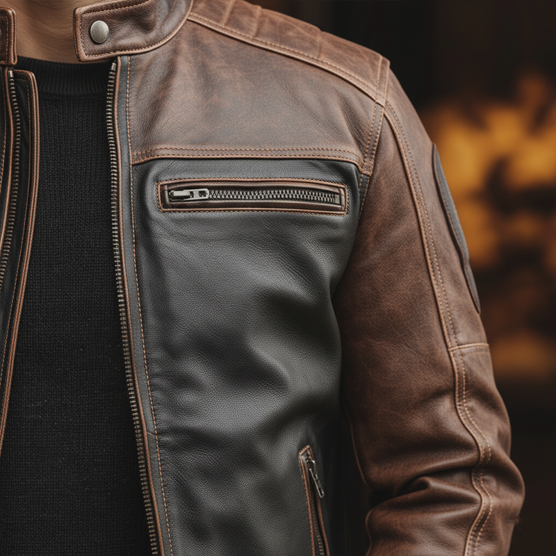 Men's Winter Retro Texture PU Faux Leather Motorcycle Jacket MTA2354J5P