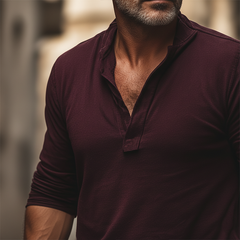 Men's Retro Solid Color Cotton Polo Shirt MTA2500K9P