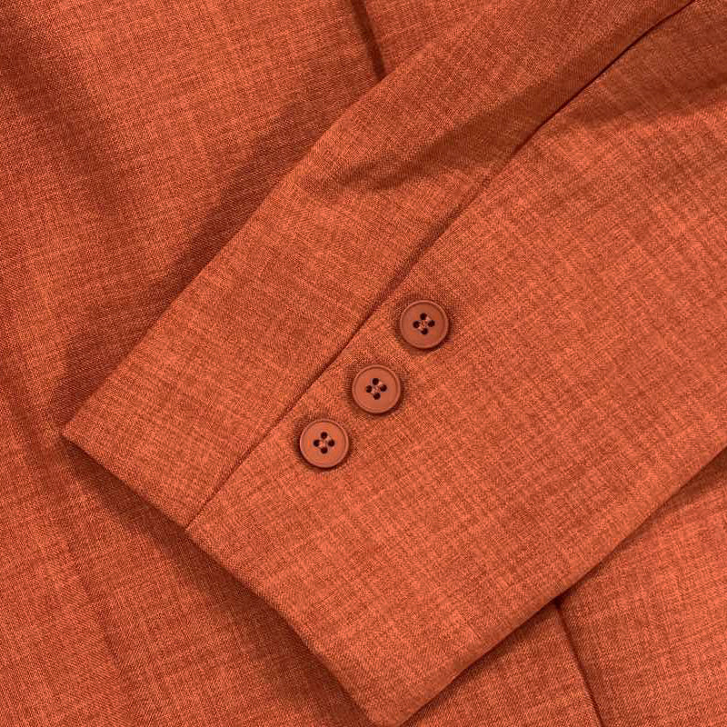 Men's Solid Color Lapel Cotton and Linen Blazer 41766433X