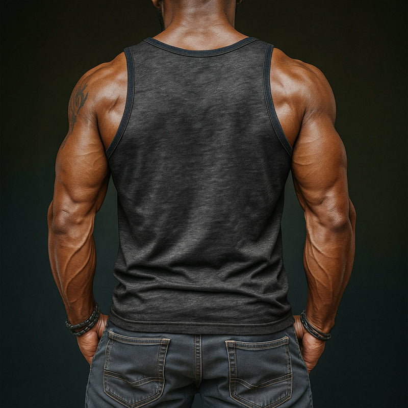 Men's Casual Breathable Skin-friendly Cotton U-neck Slim Fit Tank Top MTA0746G0M