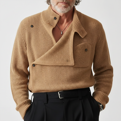 Men's Urban Style Camel Knit Sweater MTA1333K8U