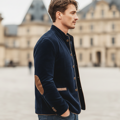 Men's Retro Corduroy Stand Collar Multi-Button Jacket MTA0886K0U