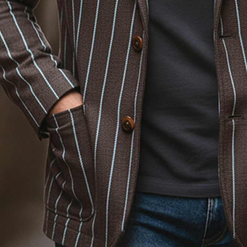 Men's Retro Striped Lapel Blazer MTA0170K6X