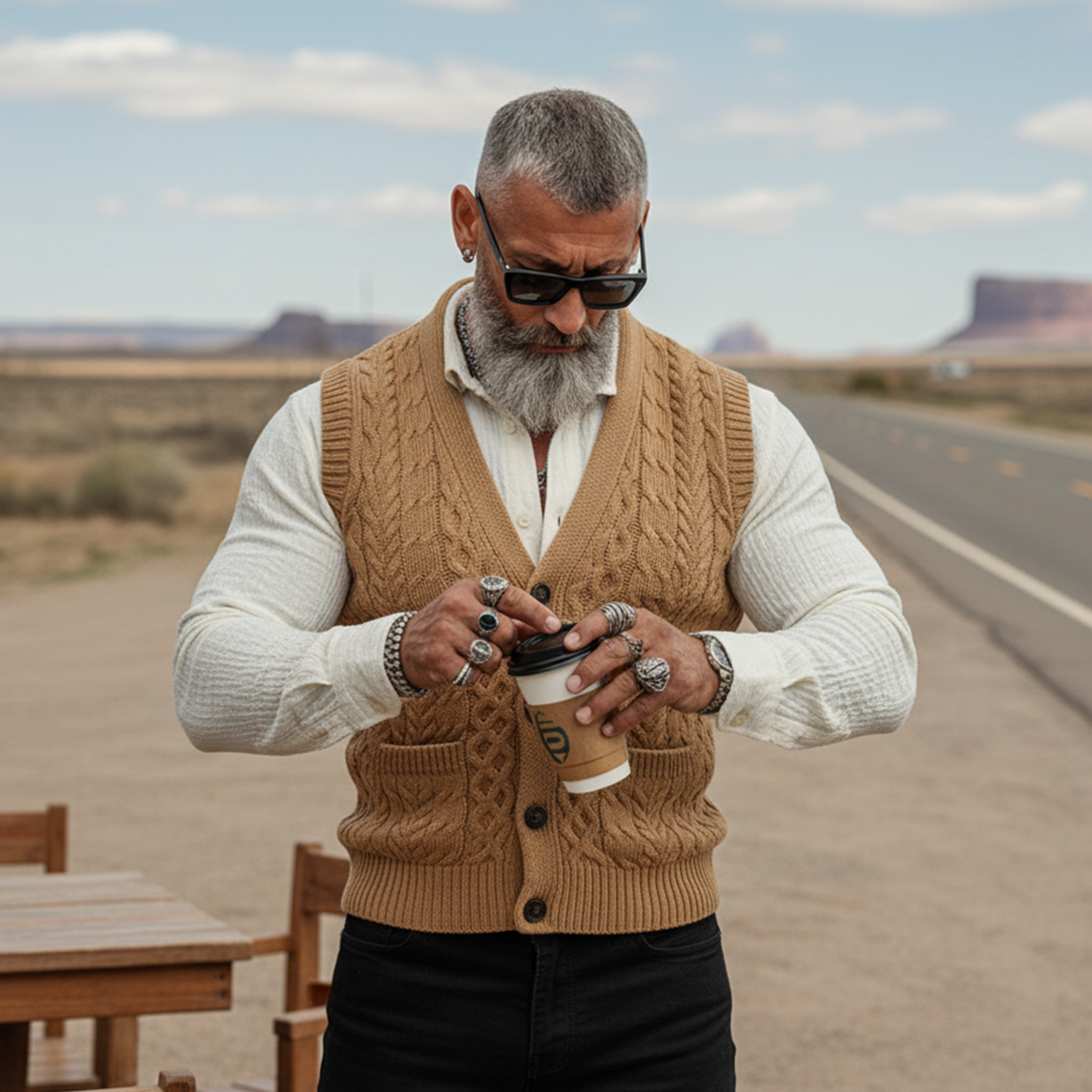 Men's Classic Casual Jacquard Knitted Vest MTA1241K7K