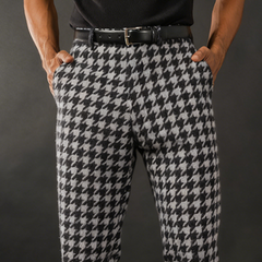 Men's Retro Casual Houndstooth Knit Pants MTA2226K2TO