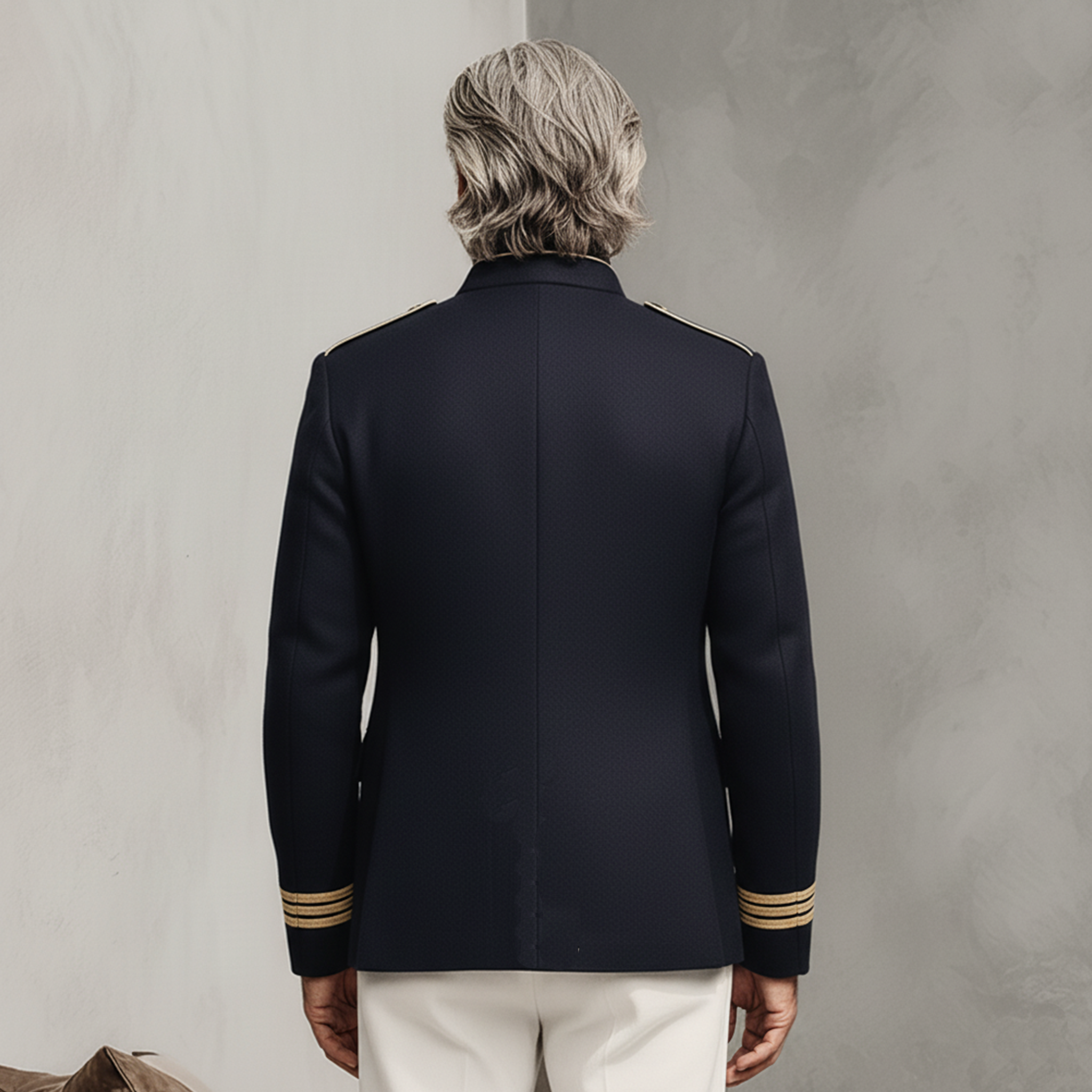 Men's Classic Retro Stand-up Collar Faux Wool Jacket MTA0327K7K