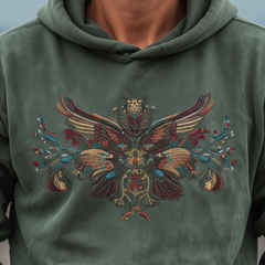 Men's Classic Retro Western Style Embroidered Faux Suede Hoodie MTA0158L4K