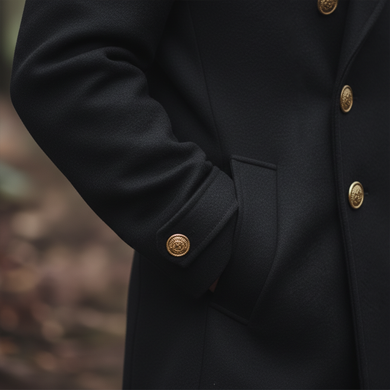 Men's Winter Retro Embroidered Double-breasted Coat MTA1723K4P