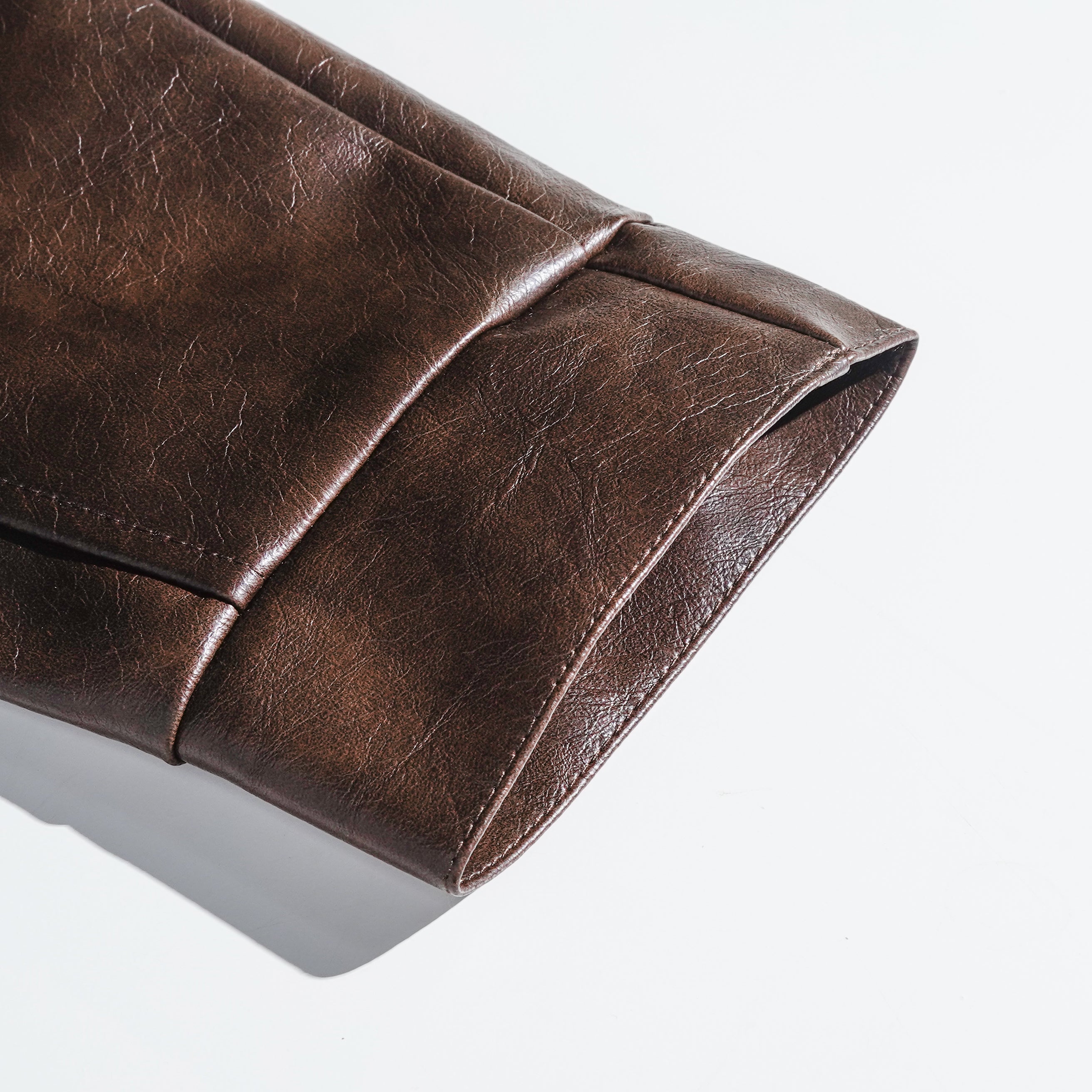 Men's Vintage Distressed Zipper PU Leather Jacket 57298921U