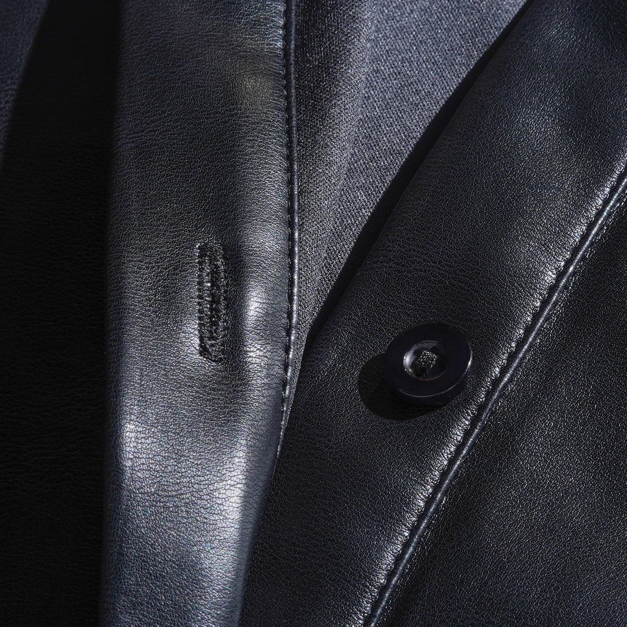 Men's Classic Casual Slim Fit Leather Long Sleeve Shirt 79897850K