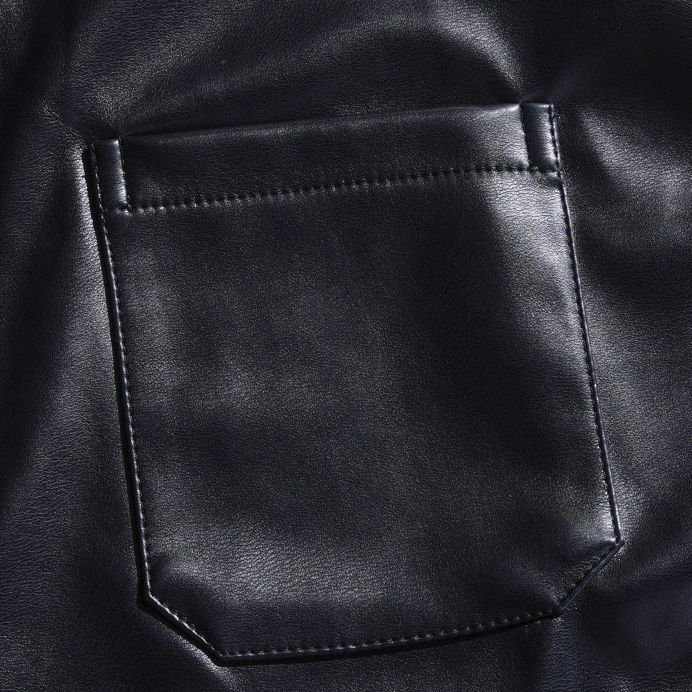 Men's Classic Casual Slim Fit Leather Long Sleeve Shirt 79897850K