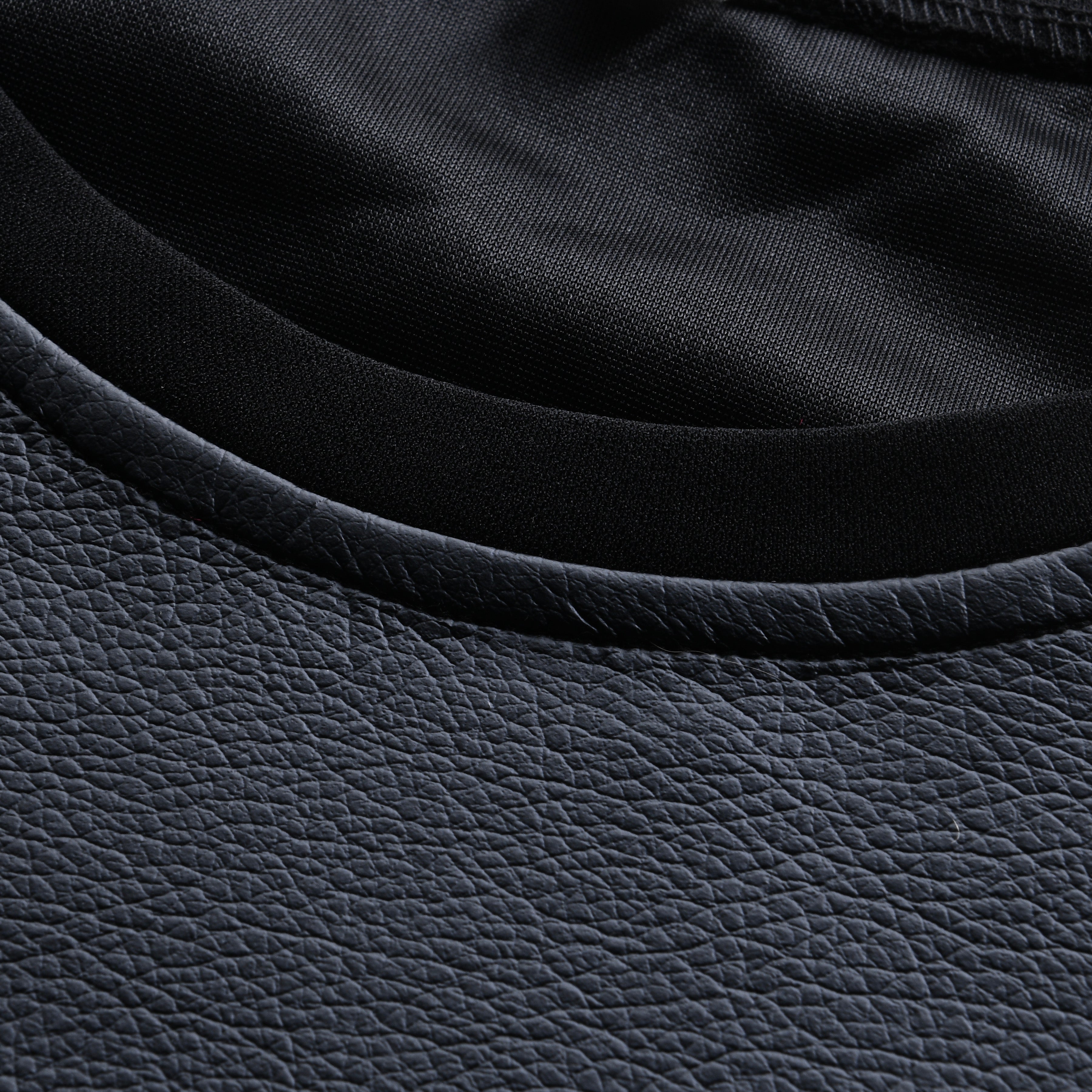 Men's Pu Leather Stitching Zip-up Round Neck Long-sleeved T-shirt（Internal T-shirt not included) 12785925U