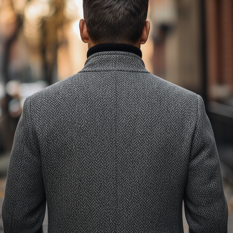 Men's Winter Retro Herringbone Faux Wool Jacket MTA0443K2P