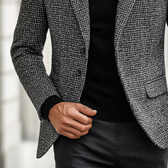 Men's Slim-fit Blended Plaid Retro Blazer MTA1505K6X