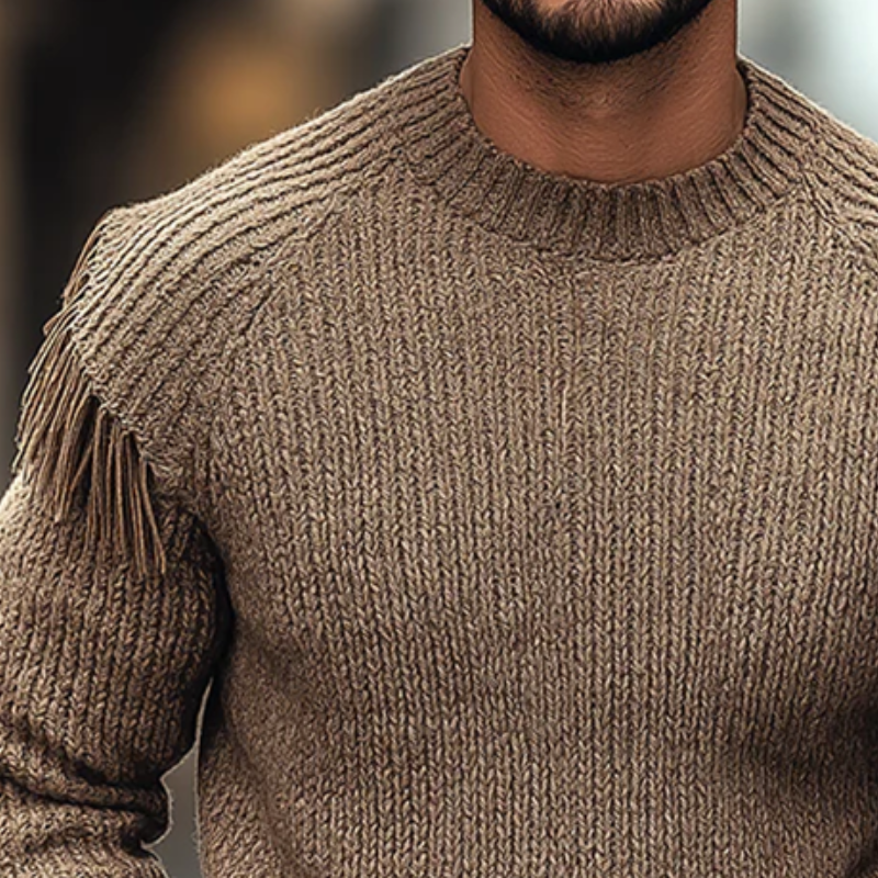 Men's Retro Casual Knitted Tassel Pullover Sweater  MTA2912J7TO