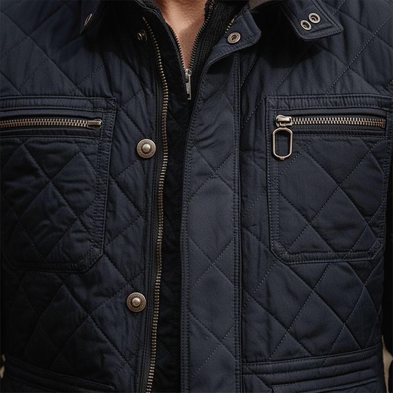 Men's Winter Vintage Cotton Quilted Stand Collar Jacket MTA1515J0P