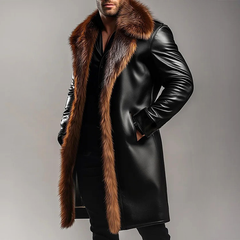 Men's Retro Casual Fur Collar PU Jacket MTA1167K6TO