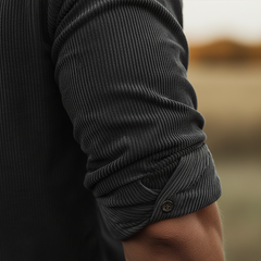 Men's Retro Glossy Corduroy Button-Up Shirt MTA1979K7P