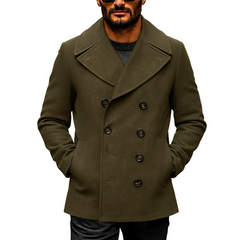 Men's Retro Solid Color Faux Suede Double-Breasted Jacket MTA0620K0X