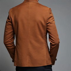 Men's Vintage Casual Suede Stand Collar Single Breasted Jacket MTA2810H3TO