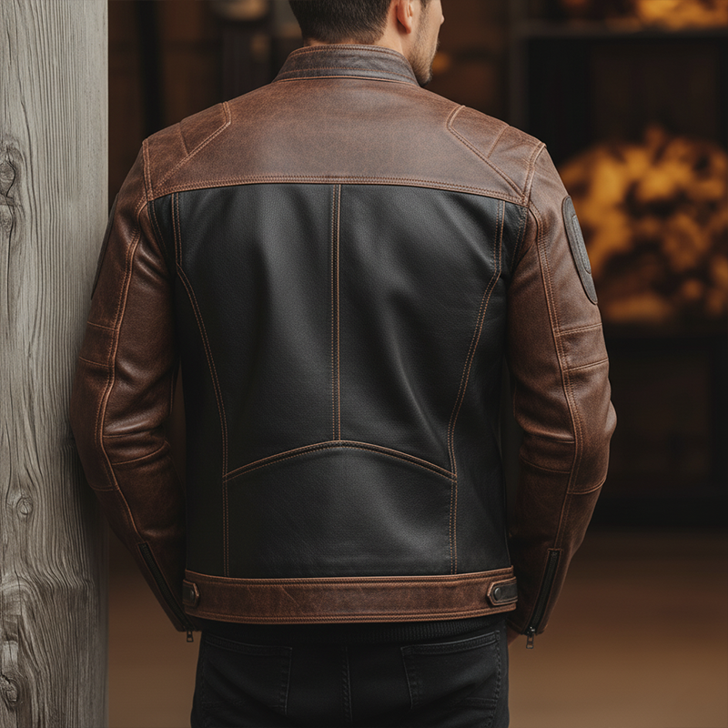 Men's Winter Retro Texture PU Faux Leather Motorcycle Jacket MTA2354J5P