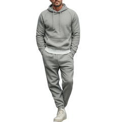 Men's Cotton Blend Hooded Trousers Casual Sportswear Two-piece Set MTA2911K1X