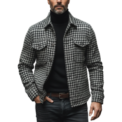 Men's Winter Retro Houndstooth Faux Wool Jacket MTA1203K5P