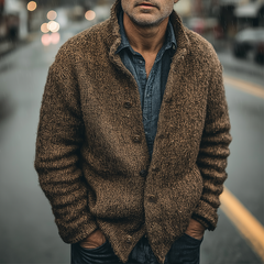 Men's Retro Casual Stand Collar Button Cardigan MTA2698K1TO