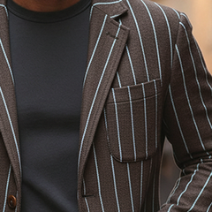 Men's Retro Striped Lapel Blazer MTA0170K6X