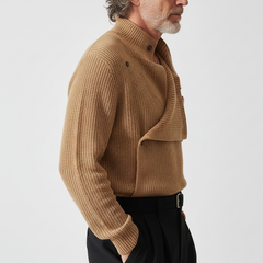 Men's Urban Style Camel Knit Sweater MTA1333K8U