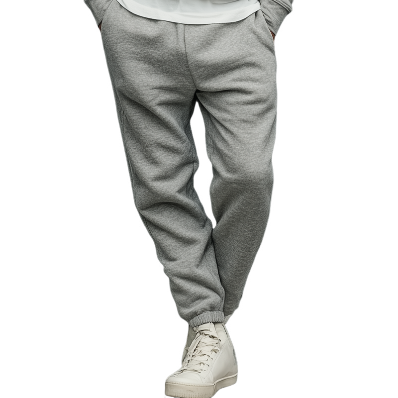 Men's Solid Color Blended Fabric Elastic Waist Sweatpants MTA2994K8X