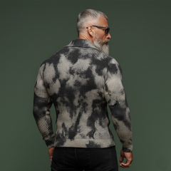 Men's Classic Retro Print Ribbed Stretch Slim Fit Long Sleeve T-Shirt MTA0142L7K