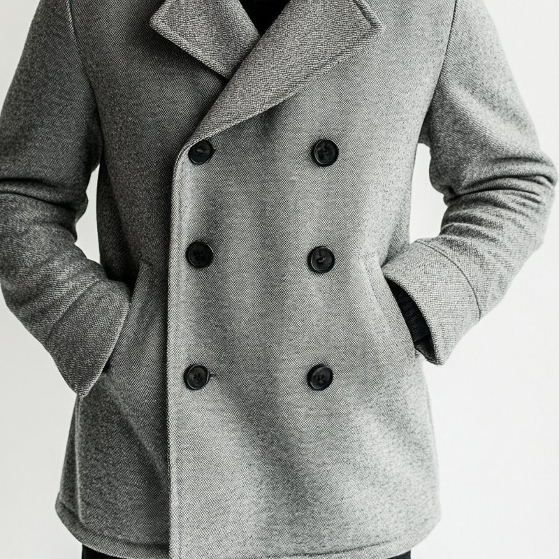 Men's Blended Double-breasted Mid-length Coat MTA0116L8X