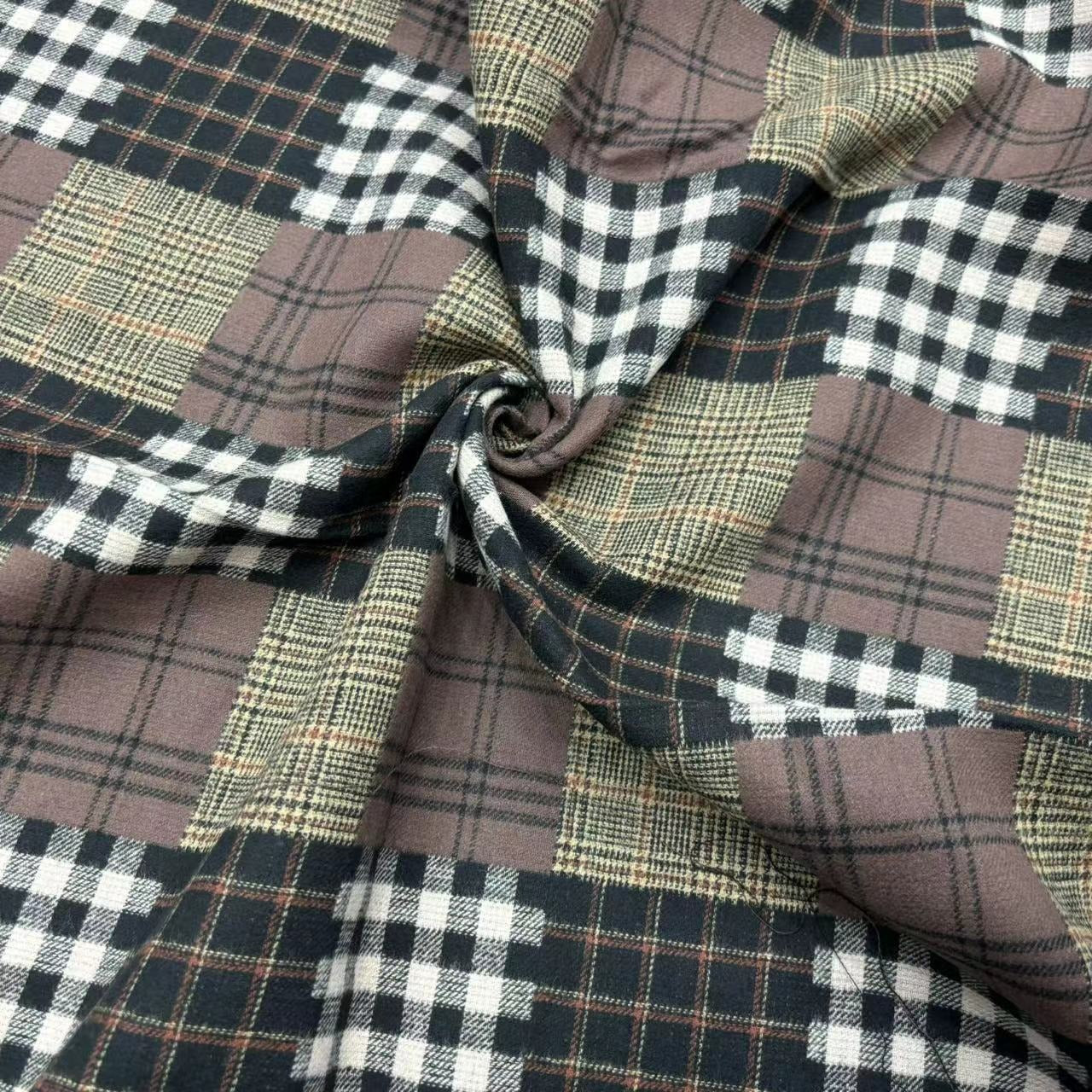 Men's Brushed Plaid Patchwork Lapel Double-breasted Blazer  MTA2497K9X