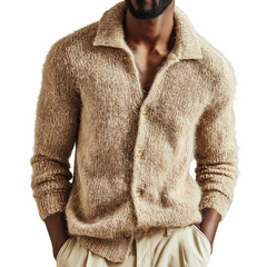 Men's Retro Casual Knitted Lapel Sweater Cardigan MTA2284I2TO