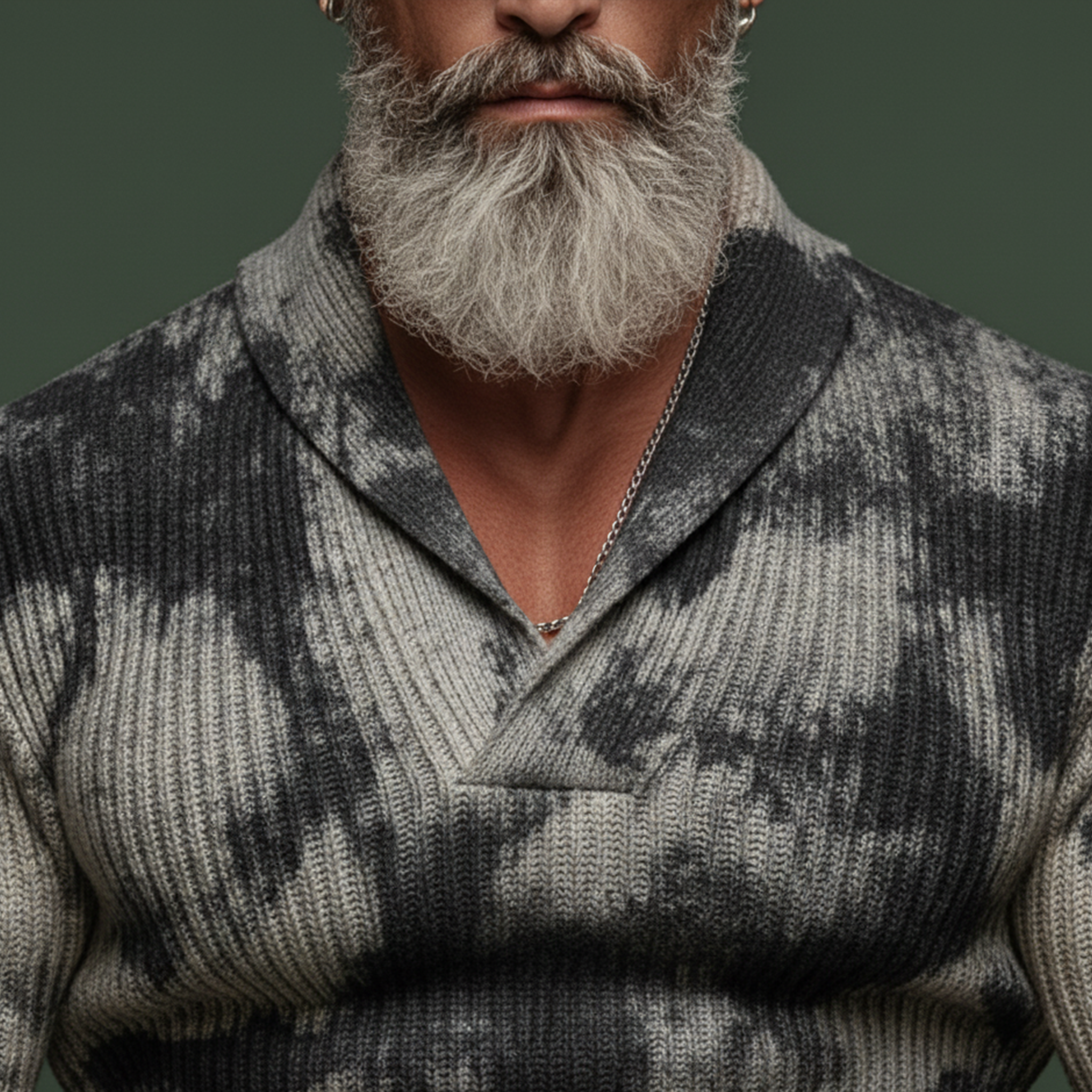 Men's Classic Retro Print Ribbed Stretch Slim Fit Long Sleeve T-Shirt MTA0142L7K