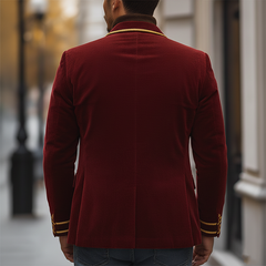 Men's Winter Retro Embroidered Corduroy Button Jacket MTA1861K7P