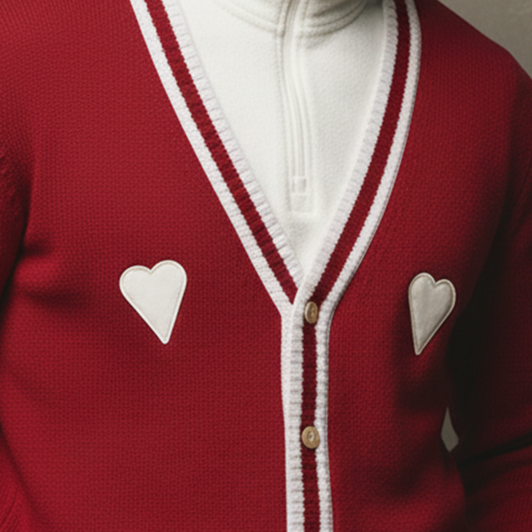 Men's Casual And Stylish Red Knitted Cardigan MTA1556K3K