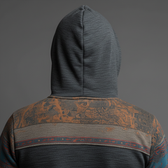 Men's Winter Vintage Polyester-Cotton Blend Printed Hooded Sweatshirt MTA2329J8P