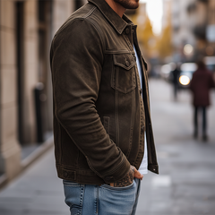 Men's Winter Retro Faux Suede Classic Jacket MTA1584K7P