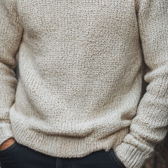 Men's Solid Color Crew Neck Pullover Knit Sweater MTA0179L2X