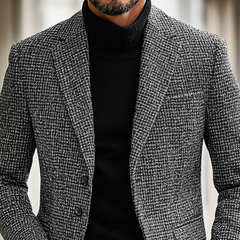 Men's Slim-fit Blended Plaid Retro Blazer MTA1505K6X