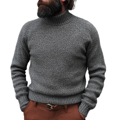 Men's Solid Color Knitted Turtleneck Sweater MTA0163L2X